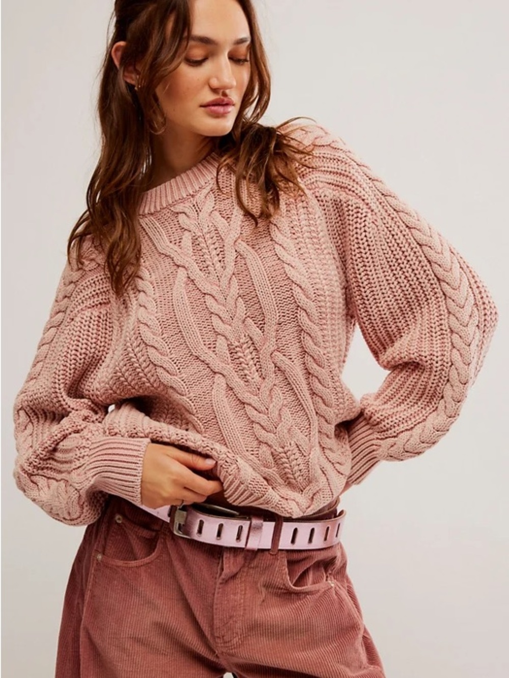 Free people Frankie cable knit sweater